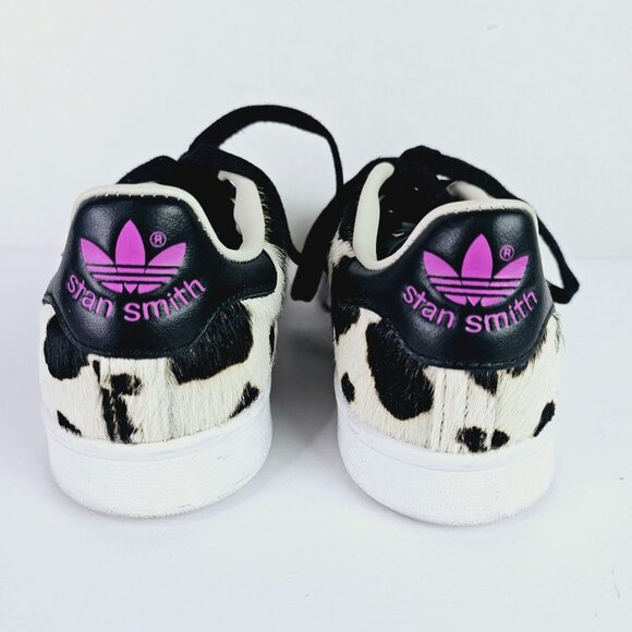 Adidas Stan Smith Cow Print Pony Hair Sneakers, Sz 6 - Picture 7 of 11